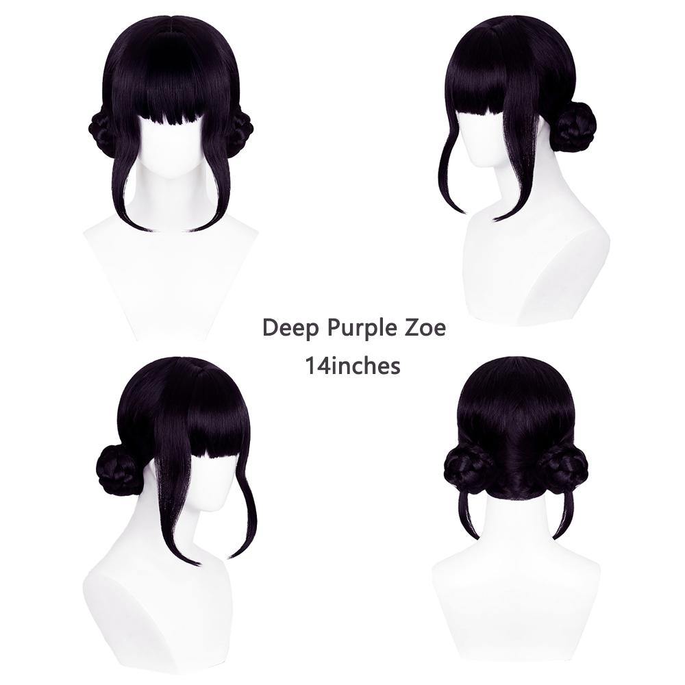 Anime Rumi Mila Zoe Cosplay Synthetisch Haar Dubbele Knot Geschikt voor Dagelijkse Kleding van Vrouwen Feest Rolspel Hittebestendige Vezel Pruik 1Pcs black