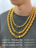10mm Sand Gold Twisted Dragon Bone Necklace, Men's Fashion Clavicle Chain, Gold-Plated Jewelry