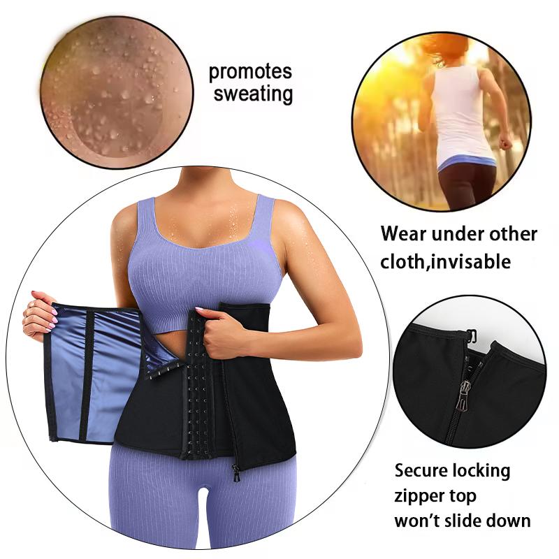 Women Sauna Waist Trainer Slimming Belly Wrap Tummy Control Sweat Band 5 Bones Gym Accessories Losing Weight Lumbar Belt Shaper