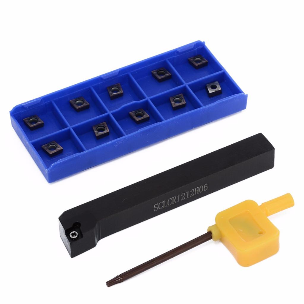 SCLCR1212H06 Lathe Turning Tool Holder 10pcs CCMT060204-HM YBC251 Blade Insert