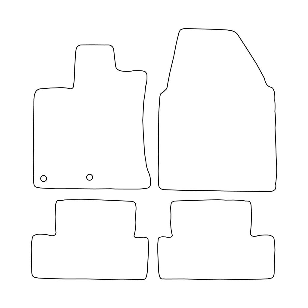 [BLM]NI015 Red - Set of Velour Floor Mats To Fit Nissan Qashqai I 2007-2012 - Red Trim