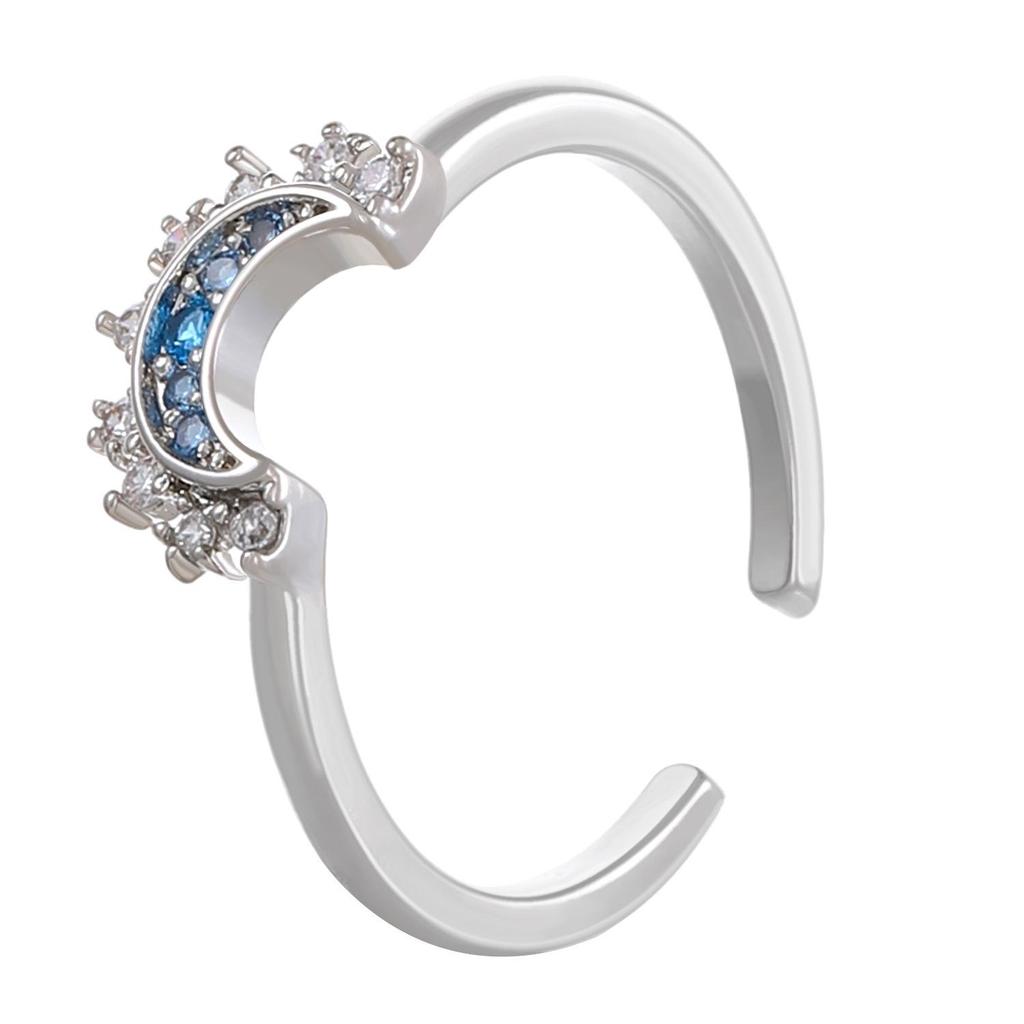 Sun and Moon Diamond Stackable Rings, Necklace, and Bracelet Set - European & American Style