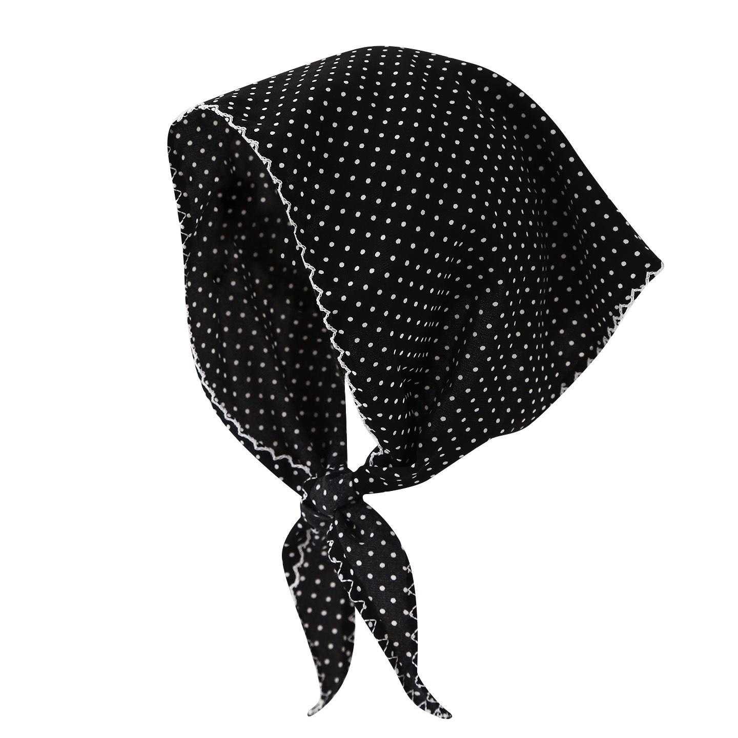 Polka Dot Silk Triangle Scarf: Versatile Women s Neckerchief  Hair Tie
