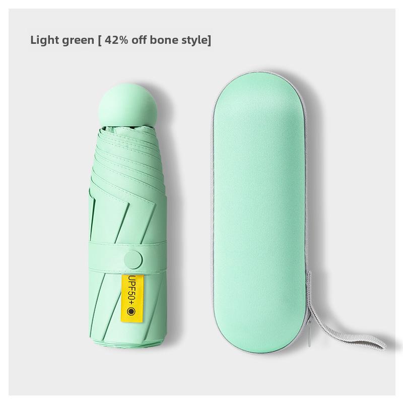 Portable Women's Sun Protection Umbrella - Mini Black Capsule Design