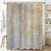 Luxurious Abstract Art Shower Curtain Golden Patchwork Texture Elegant And Stylish Waterproof Shower Curtain Exquisite Homedecor
