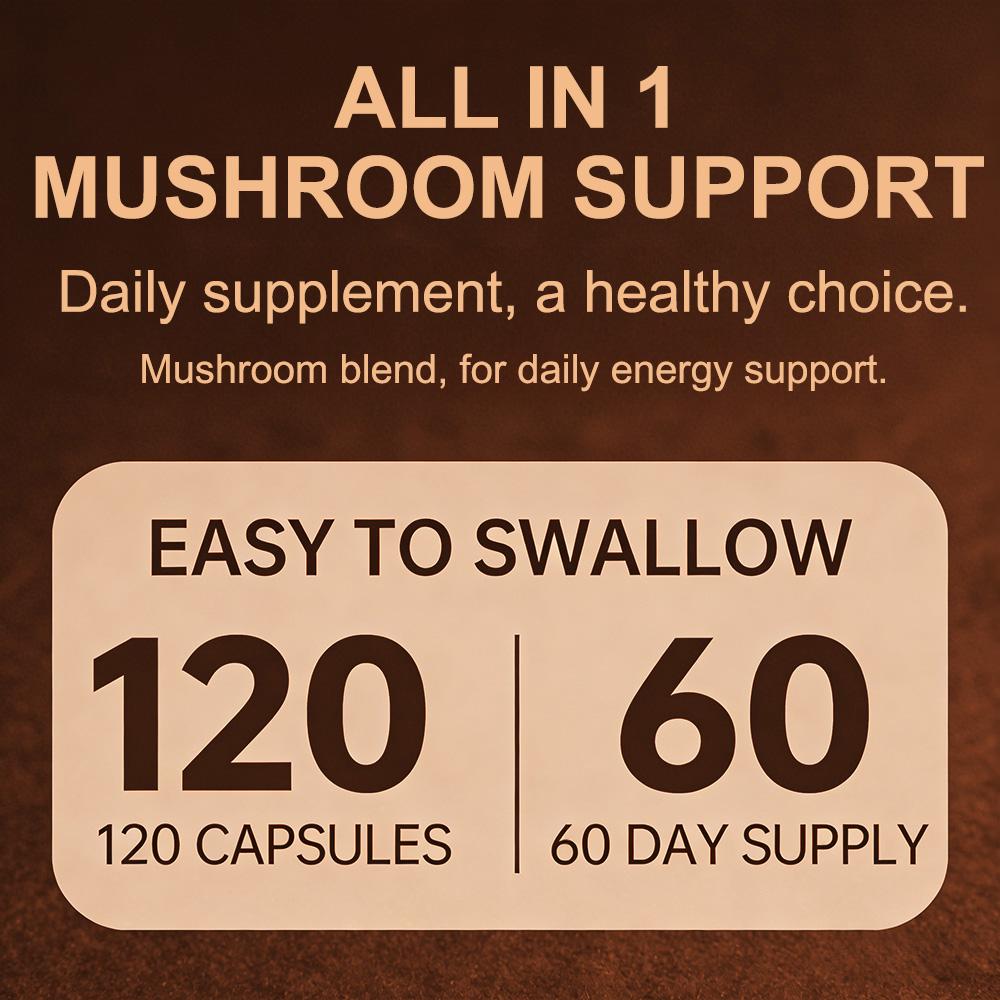 Herbal Extracts Supplement, With Lions Mane, Chaga, 120 Capsules Per Bottle