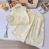 Girls' Summer Chinese Style Vest & Pants Two-Piece Set BXB155