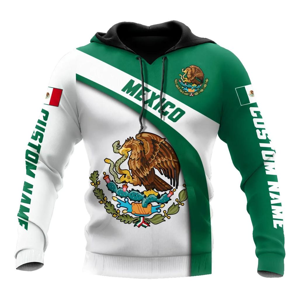 2025 Europe, America, Europe and America men's sweater Mexico logo boys sweater 3D printing autumn and winter hooded sweater