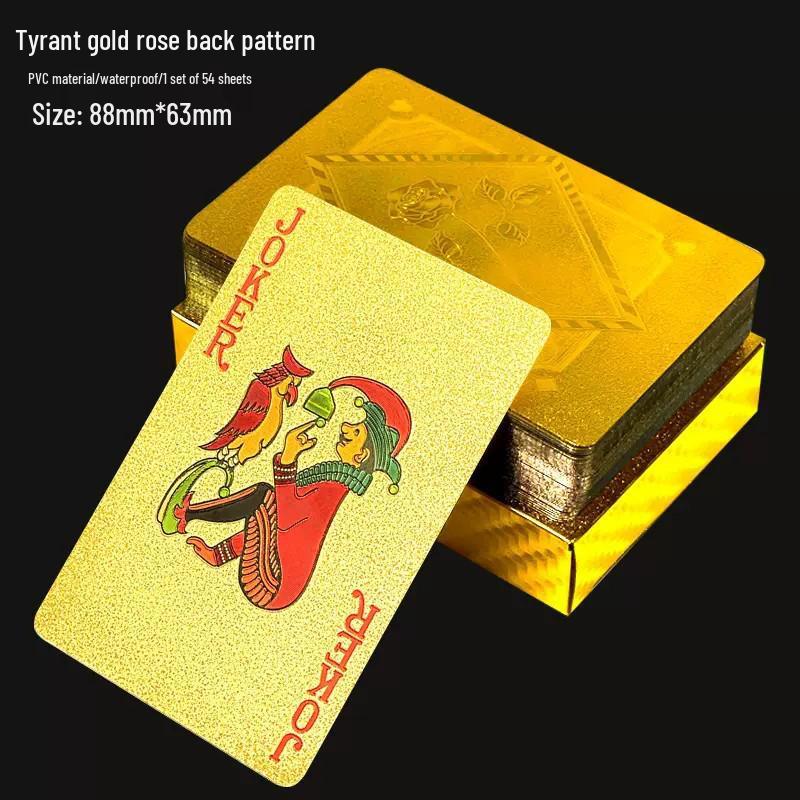 Black and Gold Waterproof PVC Plastic Playing Cards, Dou Dizhu Entertainment Game Magic Props