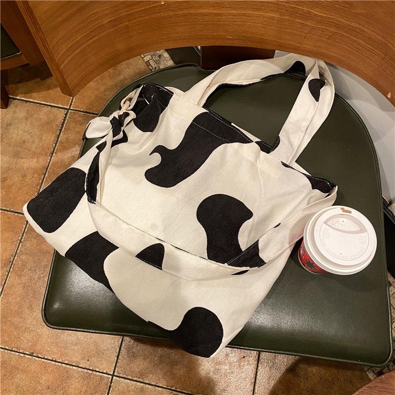 1 Autumn and winter leopard print corduroy shoulder canvas bag shopping bag women's bag