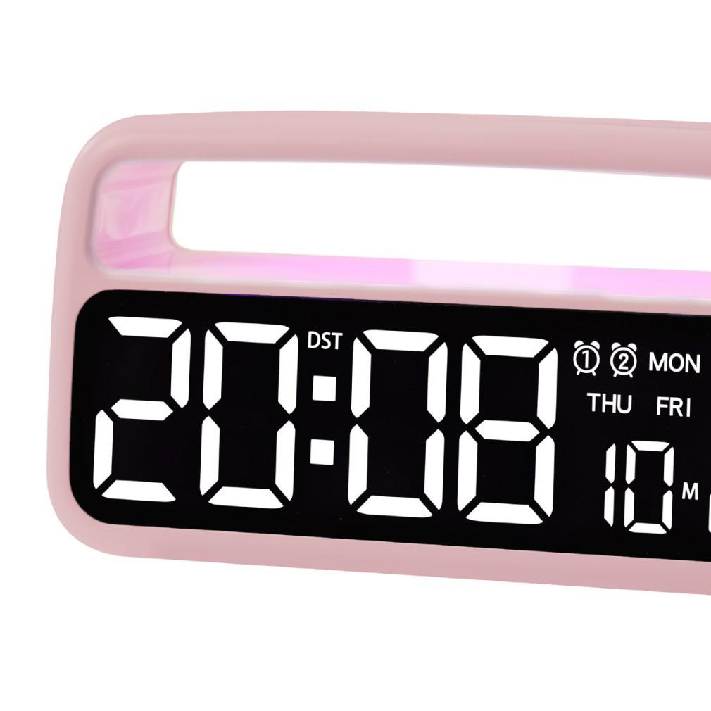 Multifunctional LED Ambient Light Bedside Alarm Clock 6655 розовый