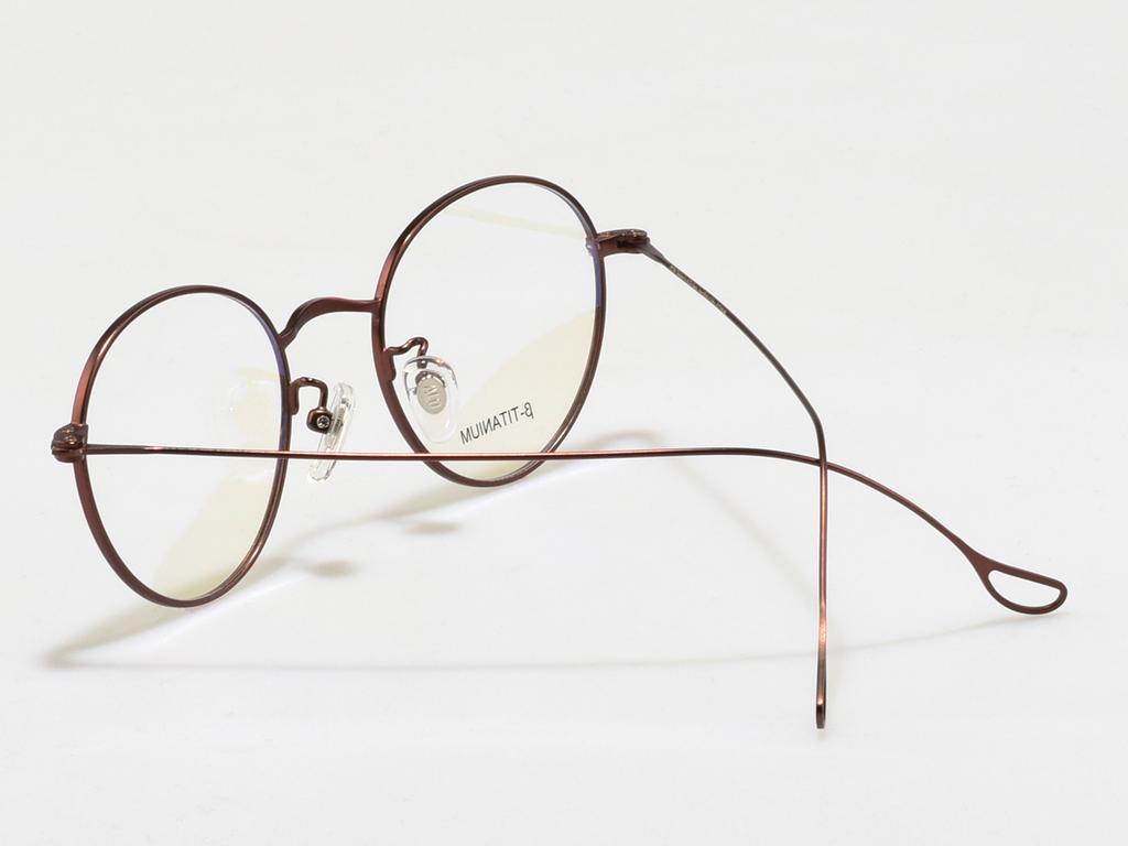 Alloaiweeo [Alo:Ctzen] Ci8709B C3 Beta Titanium Ultra-Light Brown Slim Eyeglass Frame