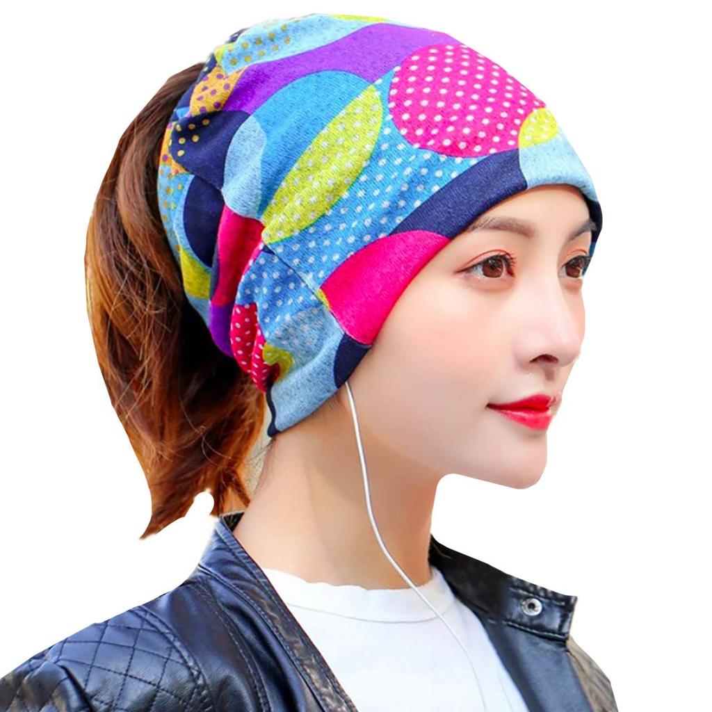 WHITE FANG Knit Polka Dot Neck Stylish and Cute for CA374 Hat, Cap, Warmer, Women, (02 Pink)