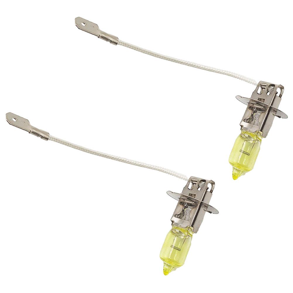 2pcs H3 55W Car Halogen Headlight Bulbs Yellow 3000K Car Headlight Lamp Universal Auto Fog Light