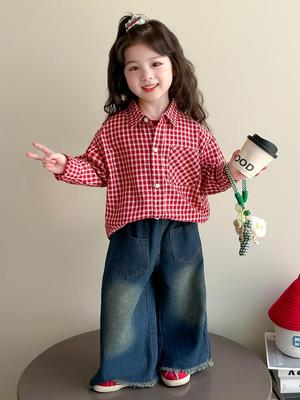 Girl's Plaid Shirt Jacket - Spring & Autumn 2025 Style for Baby & Toddler