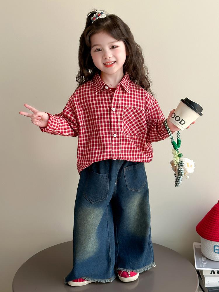 Girl's Plaid Shirt Jacket - Spring & Autumn 2025 Style for Baby & Toddler