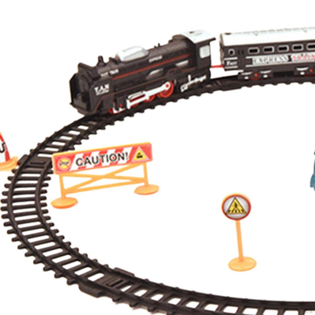 Electric Toy Train with Tracks and Cargo Carriages DIY Assemble Classic Toys Railway Kits for