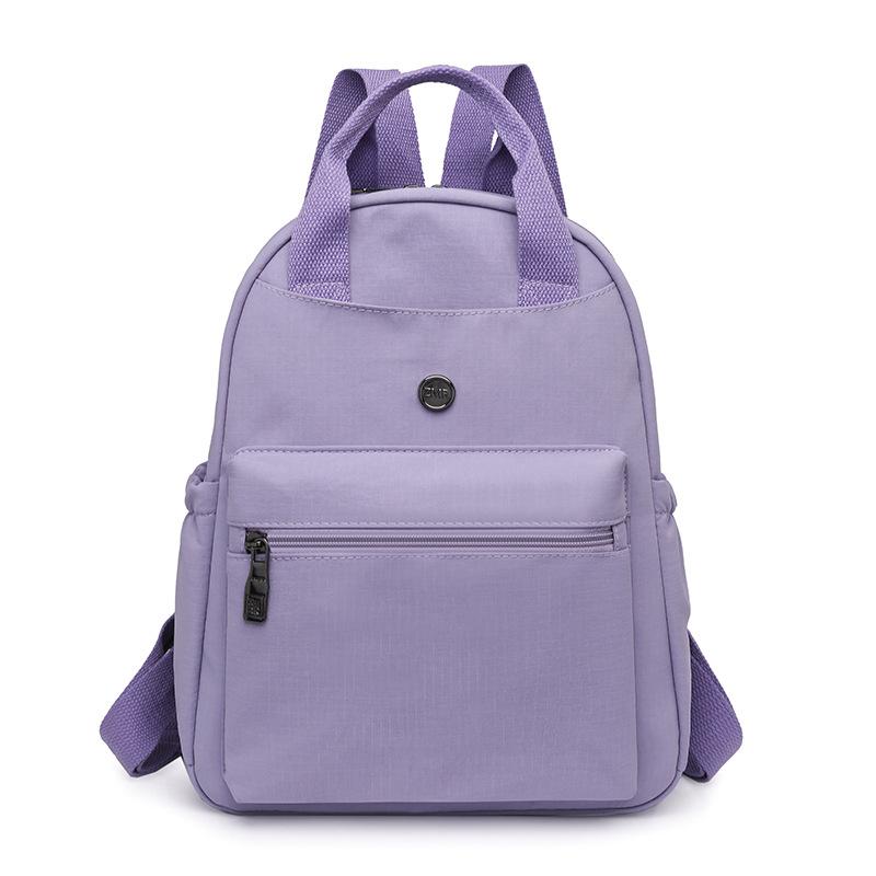 Solid Color Large Capacity Backpack Women Travel Backpack Lightweight College Student Schoolbag