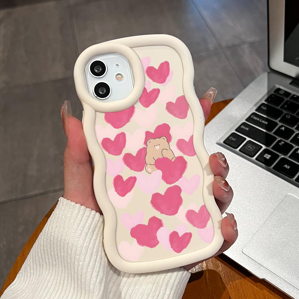 Big Wave Edge Soft Silicone Material Macaron Phone Case Shockproof Protective Rubber Casing for iPhone Samsung Huawei Honor Xiaomi Redmi OnePlus Moto