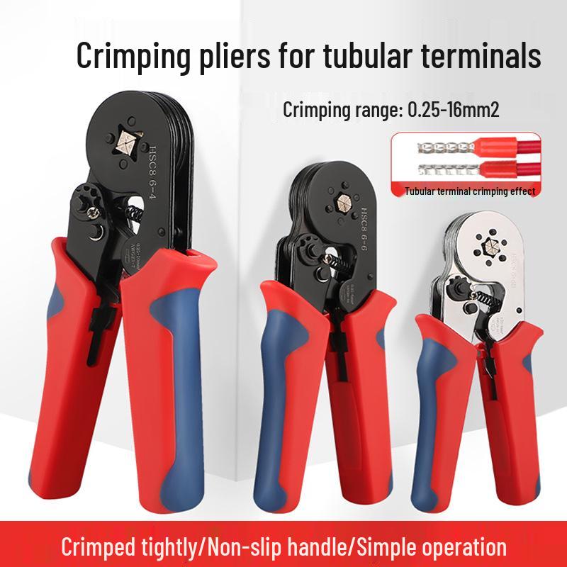 Electrician's Quad-Sided Crimping Pliers for Cold Press Copper and Wire Lugs, Terminals.