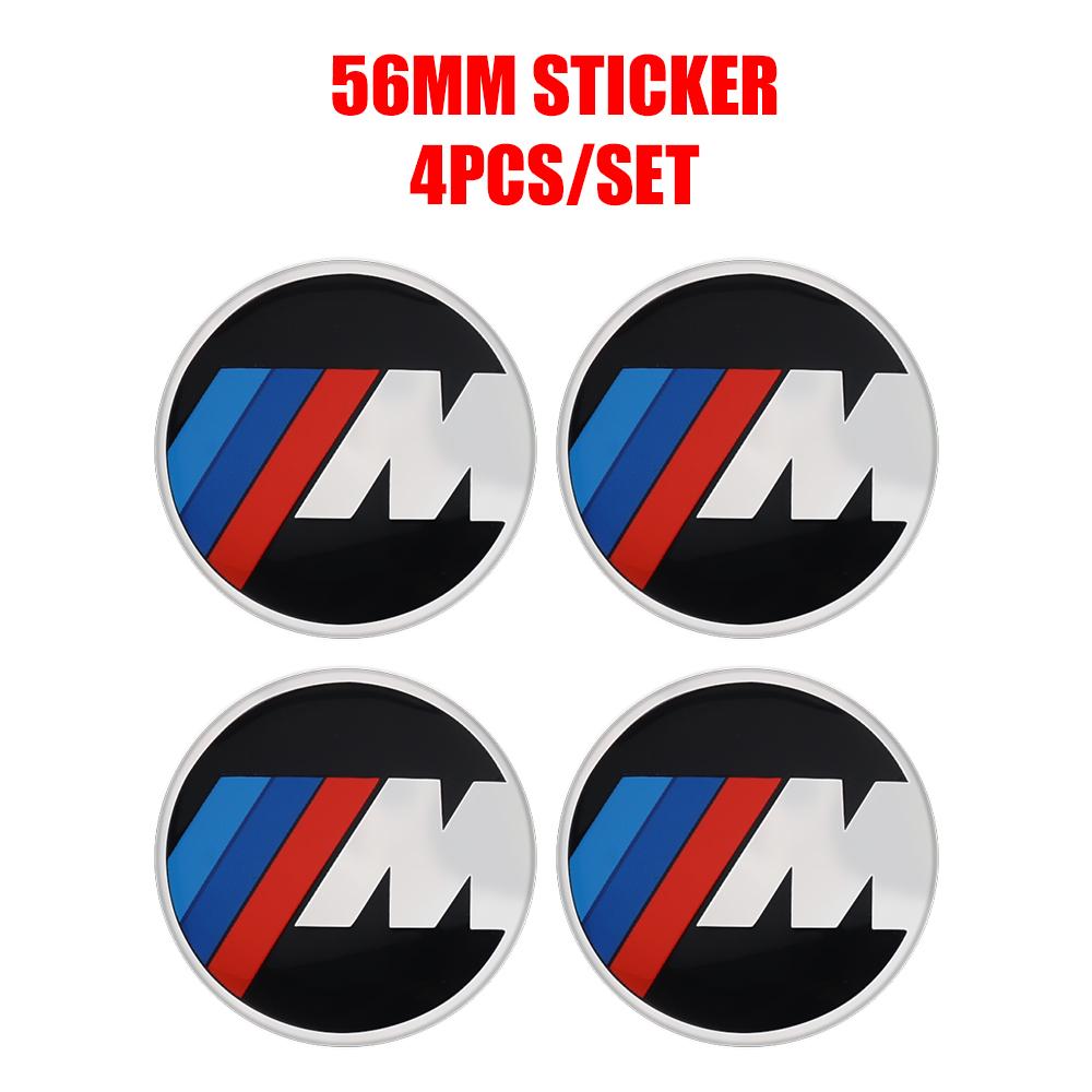 56/60/65mm Car Badge Wheel Center Cover Decal Hub Cap Decor Sticker Auto Modification Accessories For BMW M E36 E46 E60 E90 E39