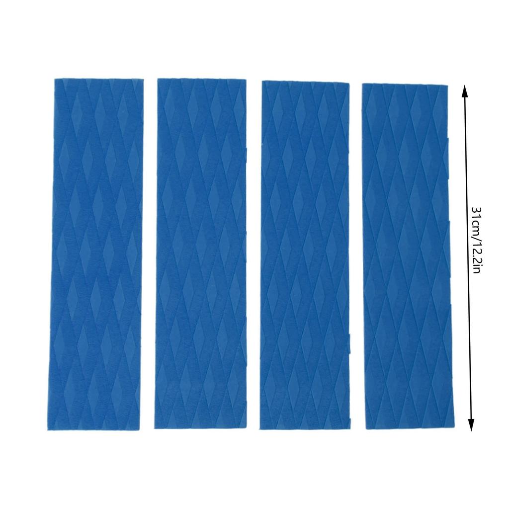4Pcs Surfboard Traction Pads Surfing Front Traction Anti Slip Pad for Skimboards Kayak Blue