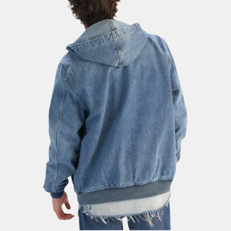 Levis Hooded Zipper Solid Denim Jacket Men Jackets 0017J-0000