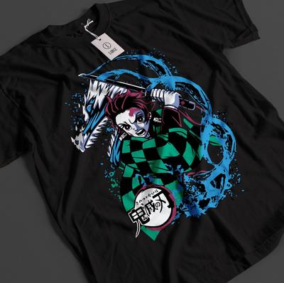 New Demon Slayer Shirt Tanjiro T-Shirt Zenitsu KNY Nezuko Inosuke Akaza Muzan Tee