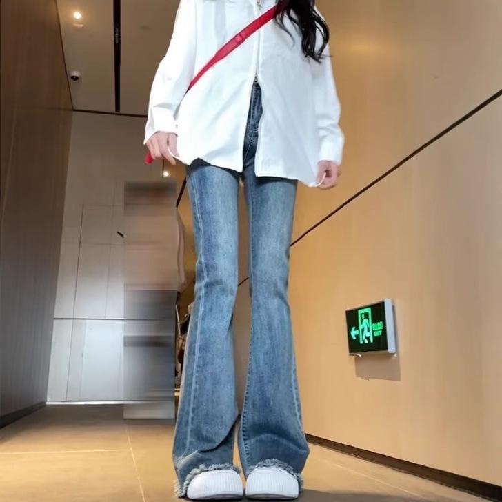 

Women s High Waist Retro Flare Jeans - 2024 Spring Petite Horseshoe Pants 4XL
