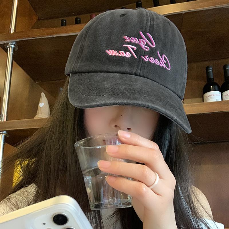 Baseball Hat Vintage Washed Cotton Snapback Visor Peaked Hats Causal Outdoor Use Sun Protection Duck Tongue Caps Fashion Embroidery Women