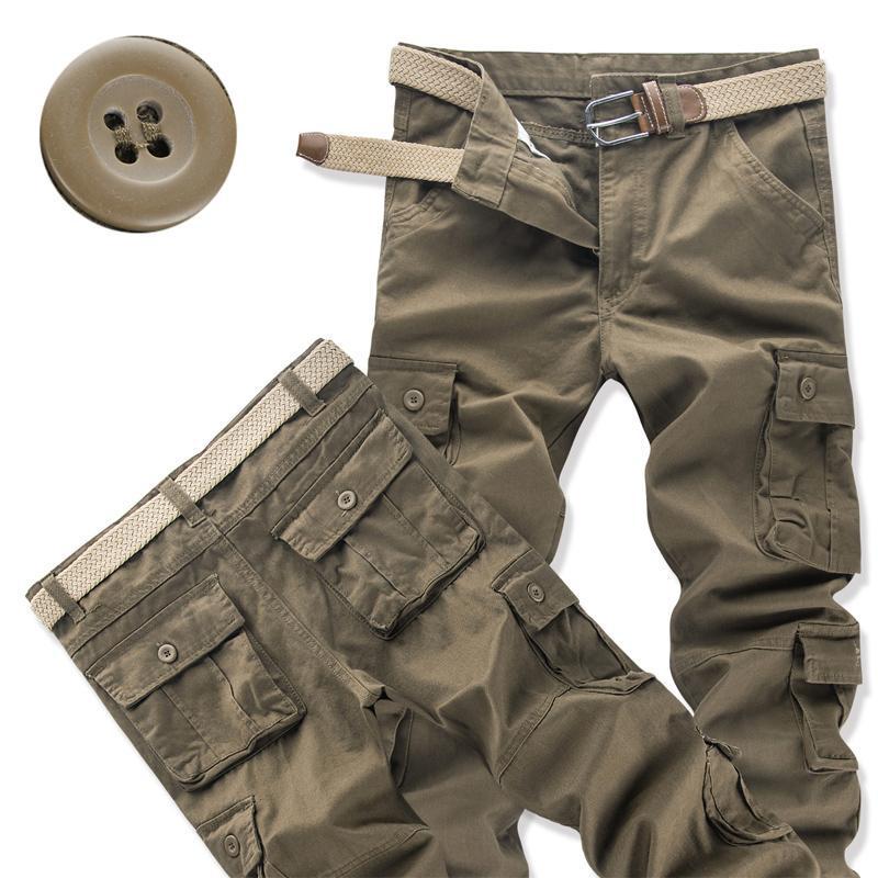Men's Multi-Pocket Casual Overalls - Loose Fit, Straight Leg, Plus Size Trousers for Spring and Autumn