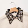 Women Pointed Faux Collar With Crystal Studded Multiuse Wardrobe Outfit Upgrade Decorative Collar For Casual Formal