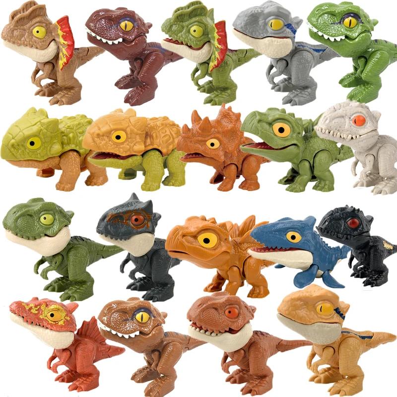 Jurassic Finger Dinosaur  Tyrannosaurus Model Toys For Kids Finger Biting Dinosaurs Movable Joints Dinosaur Toy For Boy Gift