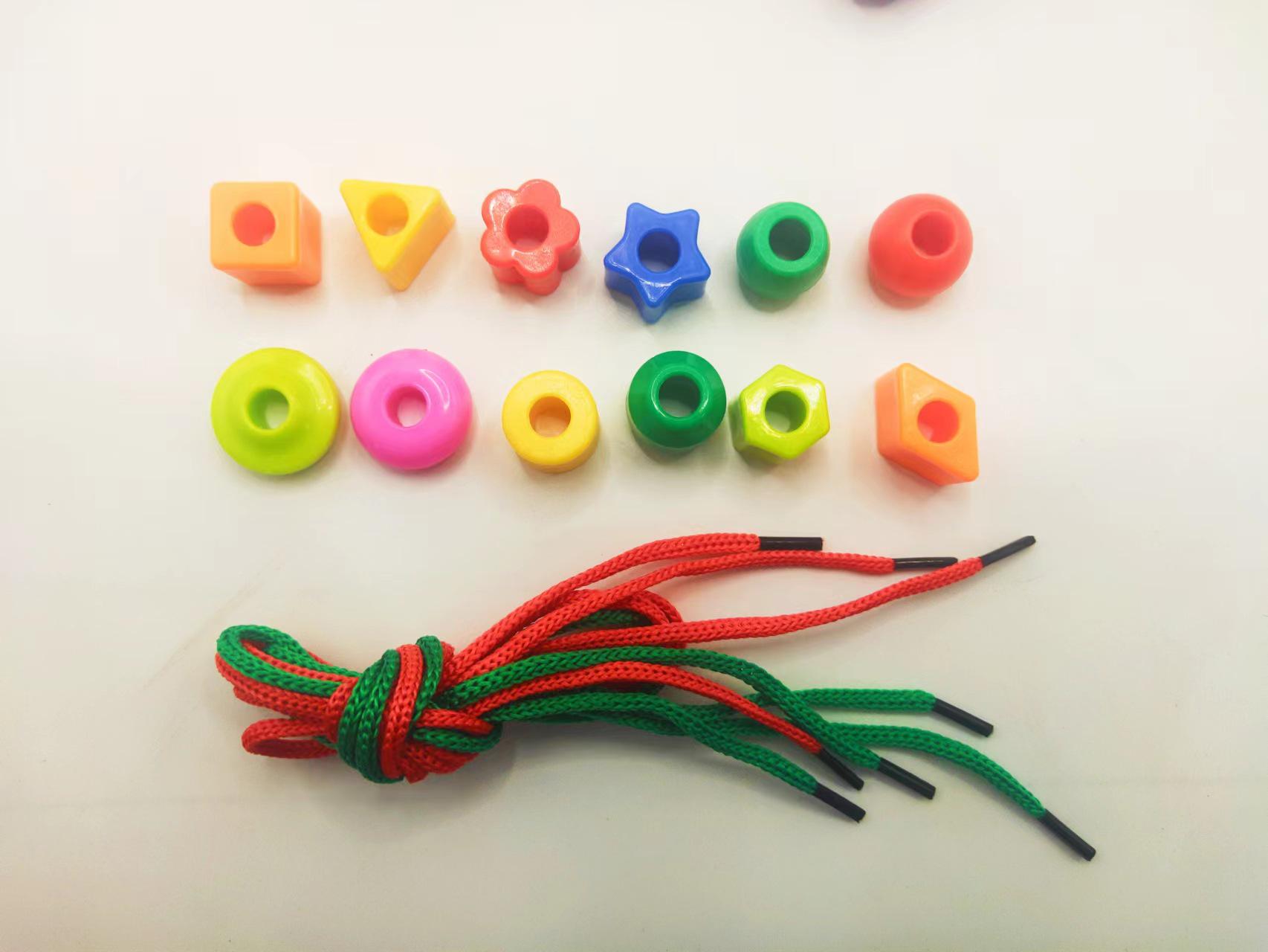 Children s Geometric Beading Blocks: Fine Motor Skill & Concentration Development Toy