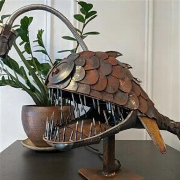 Retro fish lamp fishing lovers angler fish lamp floor-to-ceiling home bedroom study decoration furnishings