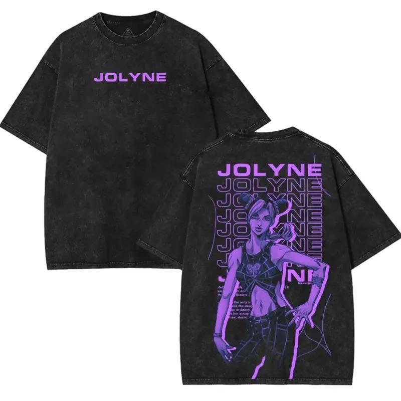 

Anime JoJo s Bizarre Adventure Jolyne Kuujou Graphic T Shirt Men Women Clothing Casual Tshirt Washed Cotton Tee Harajuku T-shirt XXL чорний