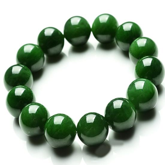Přírodní 10mm tmavě zelené umělé nefritové kulaté korálky Strečový náramek jako dárek