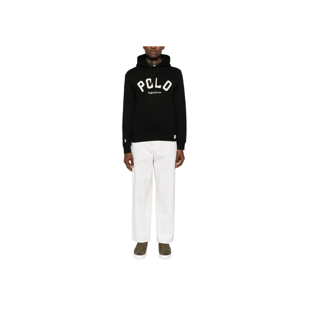 Polo Ralph Lauren FW24 Letter Logo Printed Slim Fit Hoodie Men Hoodies Black 710952040-002