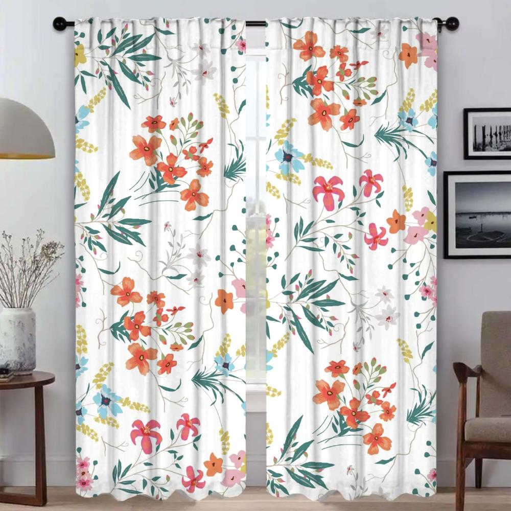 

Садовый ветер с цветами затемняющие шторы 2 шт. гостиная занавеска разделительные жалюзи антимоскитные шторы для камеры ребенка W50xH70cmx2pcs-CL