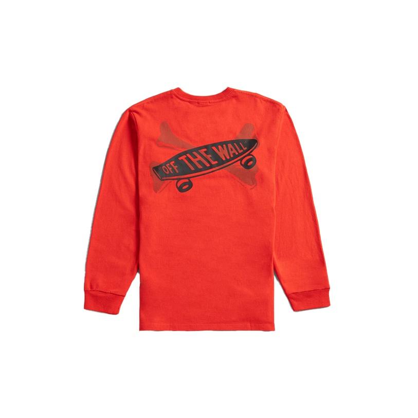 Vans X WTAPS Crossbones Print Pocket Long Sleeve T-Shirt Unisex Tops Orange VN0A4TRCZXT1