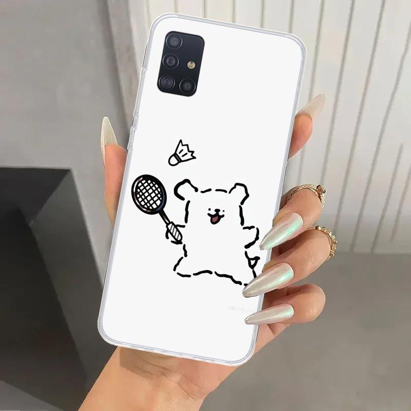 Badminton Sport Phone Case for Samsung Galaxy A52 A32 A22 A12 A02S A50S A30S A10S Note 20 Ultra 10 Plus S10 A31 A20 A71 A72 Gala