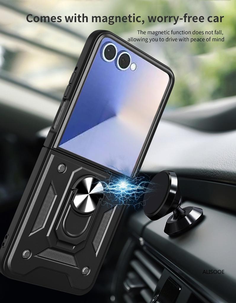 Z Flip 7 Case for Samsung Galaxy Z Flip 7 Case Armor Shockproof Magnetic Ring Stand Holder Cover for Samsung Z Flip7 5G Capa