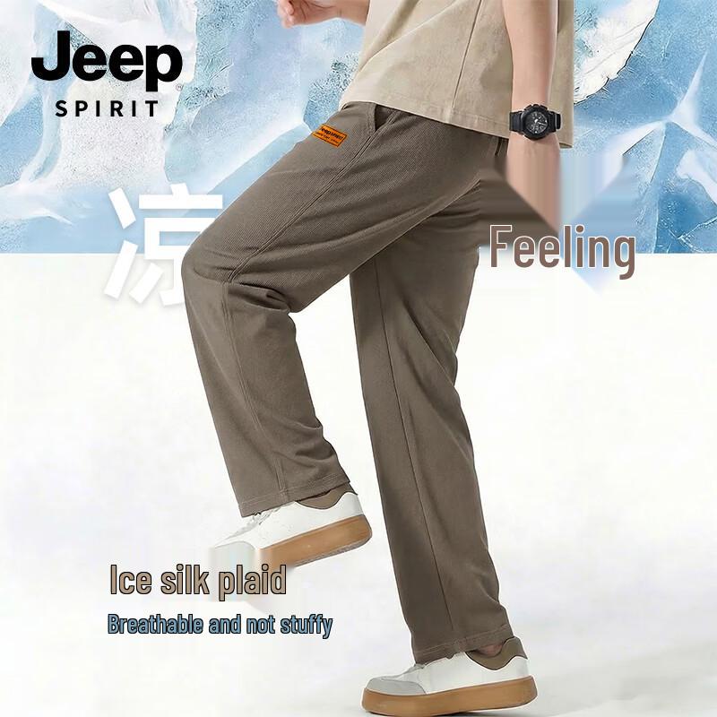 JEEP SPIRIT Men's Ice Silk Casual Straight Leg Pants