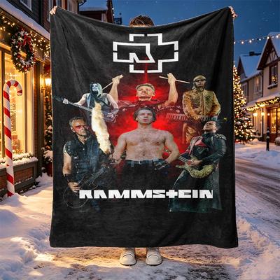 Rammstein Pattern Blanket for Home Decoration, Bed, Sofa, Car Travel, Camping, Suitable for All Seasons, Birthday Christmas Gift