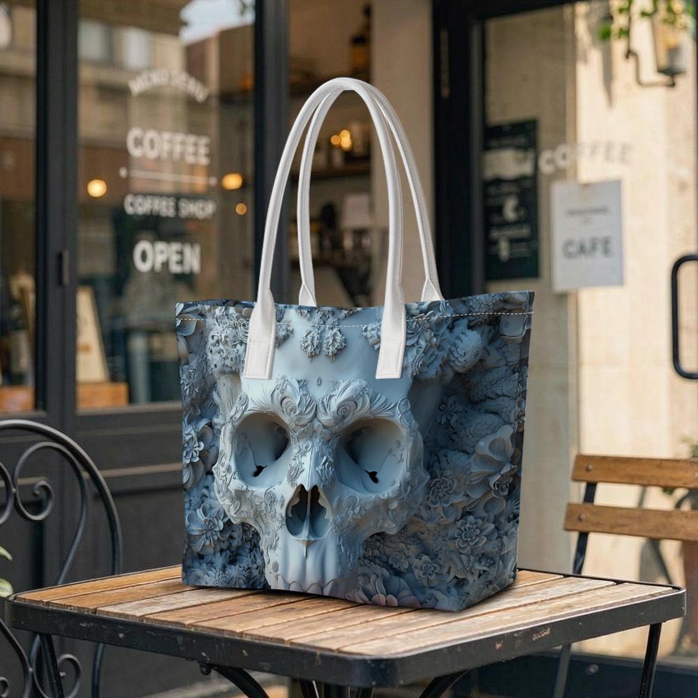 Gothic Skull Print Fashion Casual Tote Bag Daily Use Shoulder Bag