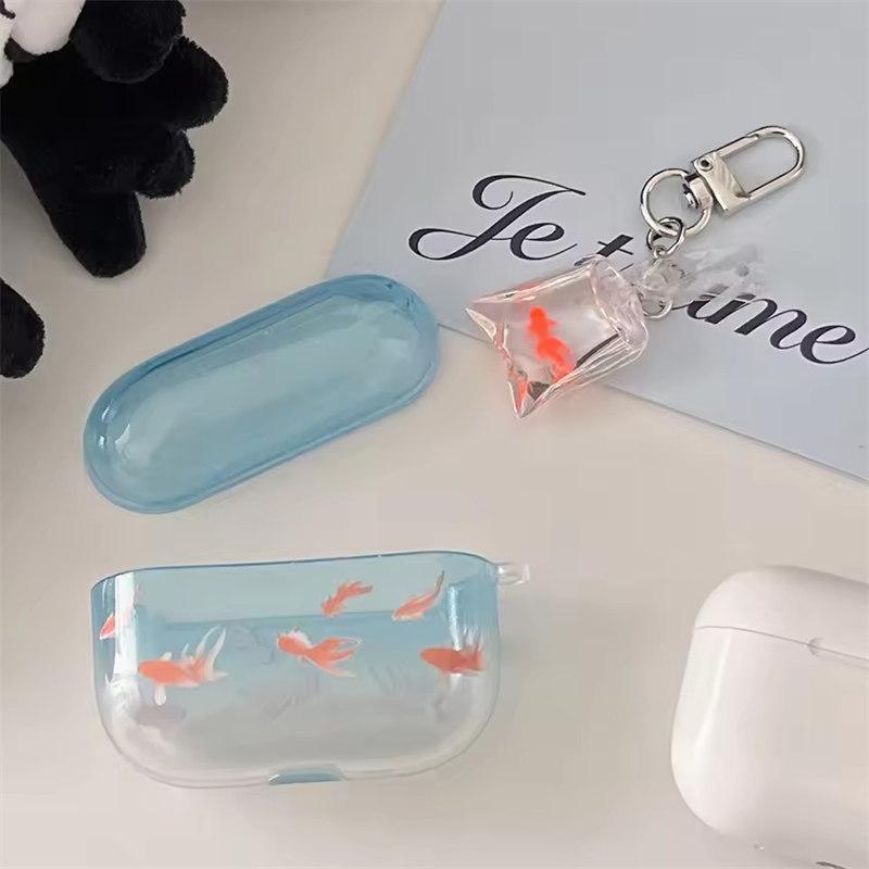 Cute and Ornamental Koi Gradient Earphone Case for Airpods 2 3 4 TPU Soft Protective Cover for Airpods Pro 2 2nd Charge Box Cover