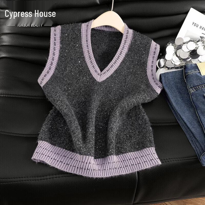 Women s Fashion V-Neck Wool Blend Vest One Size