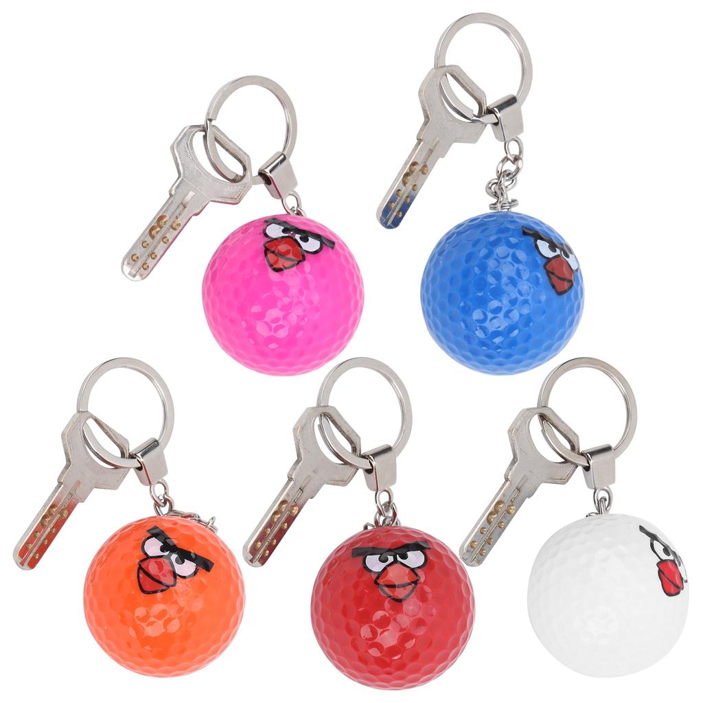5pcs Golf Practice Balls with Keychain Sports Keyring Golf Training Balls Golfer Gift