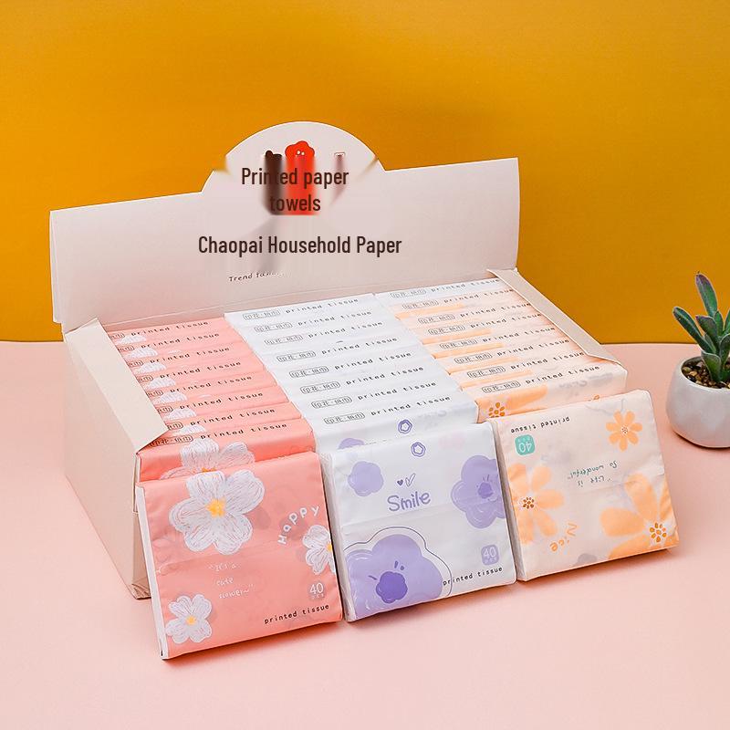 Stylish Portable Pocket Tissue Pack - 40 Sheets of Printed Facial Tissue