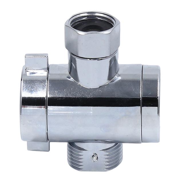 Tee Connector Shower Head Diverter Valve Three Function Switch Valve Adjustable Shower Arm Mounted